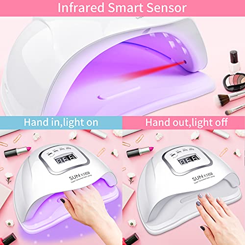UV LED Gel Nail Lamp,Professional 120W UV Nail Light for Gel Polish Fast Curi...
