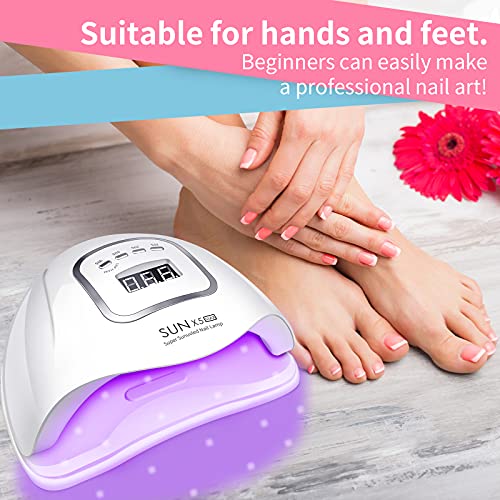UV LED Gel Nail Lamp,Professional 120W UV Nail Light for Gel Polish Fast Curi...
