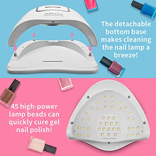 UV LED Gel Nail Lamp,Professional 120W UV Nail Light for Gel Polish Fast Curi...
