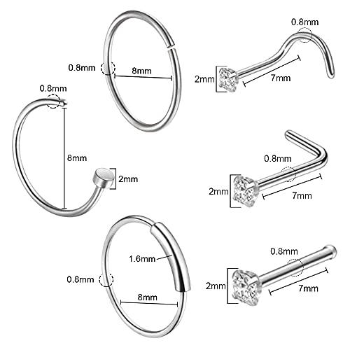 Nose Piercing Kit - Rayyl Disposable Safety Nose Piercing Gun Built-in Nose S...