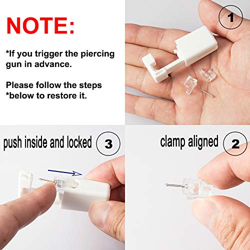 Nose Piercing Kit - Rayyl Disposable Safety Nose Piercing Gun Built-in Nose S...