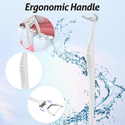 Dental Floss Picks, Clean Dental Flossers Kit with 2 Handle and 180 Extra Str...
