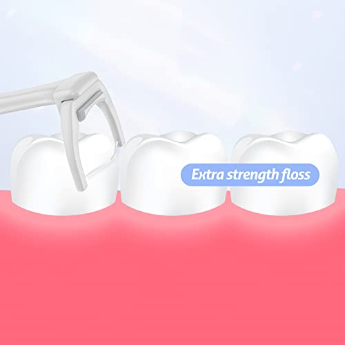 Dental Floss Picks, Clean Dental Flossers Kit with 2 Handle and 180 Extra Str...