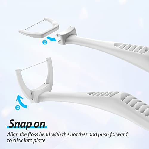 Dental Floss Picks, Clean Dental Flossers Kit with 2 Handle and 180 Extra Str...