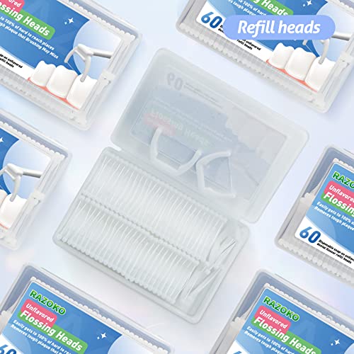 Dental Floss Picks, Clean Dental Flossers Kit with 2 Handle and 180 Extra Str...