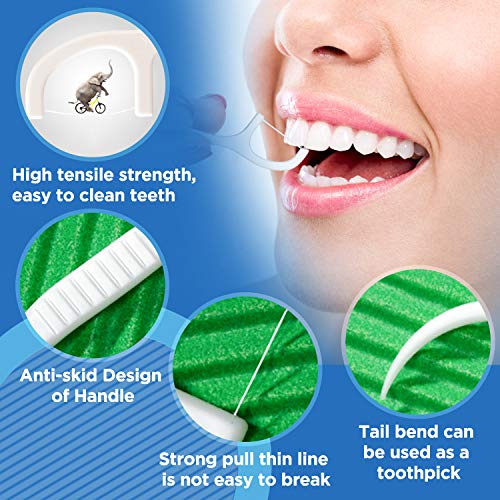 Dental Floss Picks High Toughness Professional Toothpicks Sticks 6-Pack(300pc...