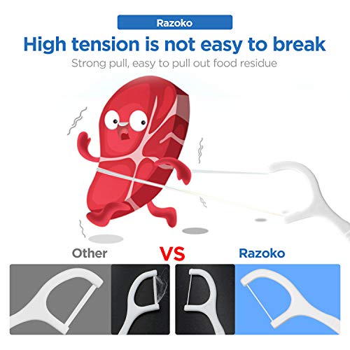 Dental Floss Picks High Toughness Professional Toothpicks Sticks 8-Pack(400pc...