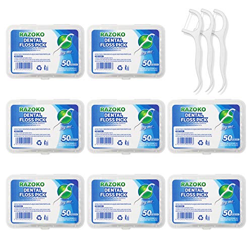 Dental Floss Picks High Toughness Professional Toothpicks Sticks 8-Pack(400pc...