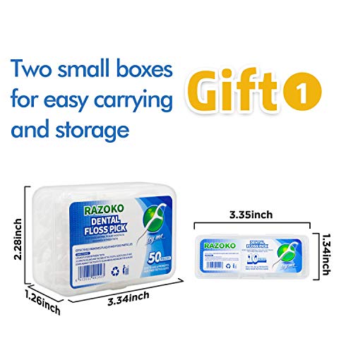 Dental Floss Picks High Toughness Toothpicks Sticks 250pcs with Portable Case...