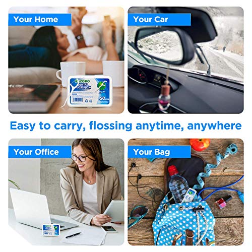 Dental Floss Picks High Toughness Toothpicks Sticks 250pcs with Portable Case...