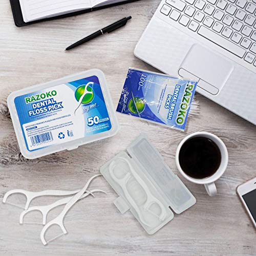 Dental Floss Picks High Toughness Toothpicks Sticks 250pcs with Portable Case...