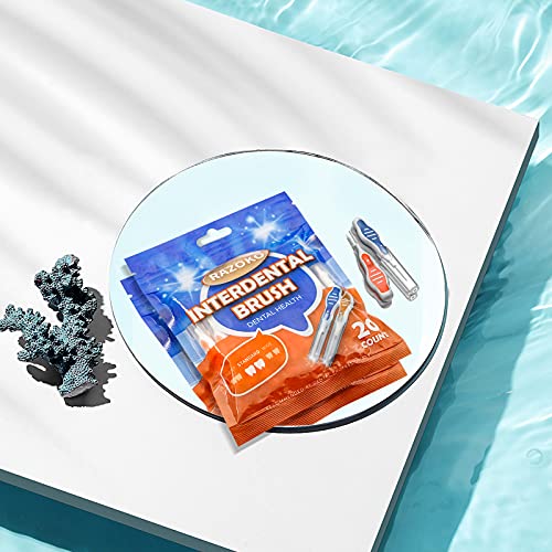 Interdental Brush,Toothpick, Flossing Head,Easy Use Tooth Cleaning Tool 60pcs...