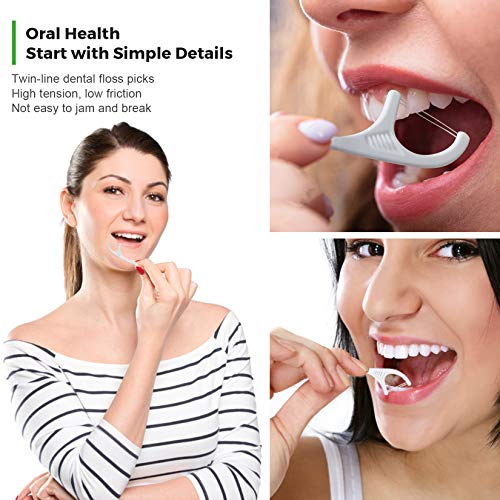 Twin-Line Dental Floss Picks High Toughness Toothpicks Sticks with Portable C...