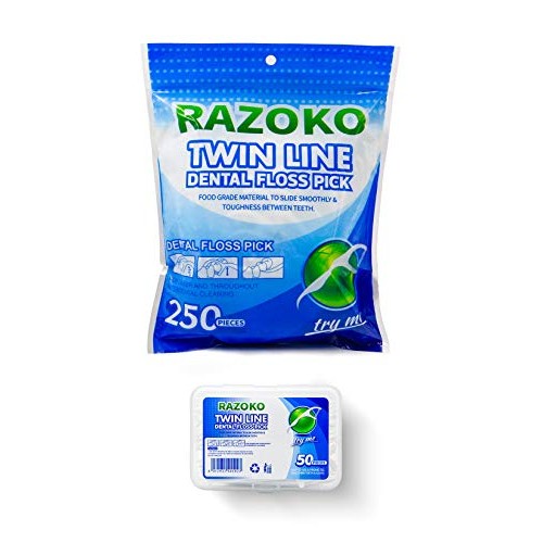 Twin-Line Dental Floss Picks High Toughness Toothpicks Sticks with Portable C...