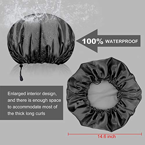 Shower Cap For Women Men 3PCS Shower Caps For Women Waterproof Extra Large Sh...