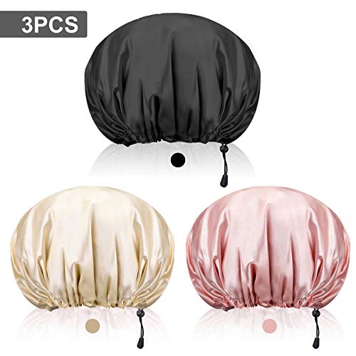 Shower Cap For Women Men 3PCS Shower Caps For Women Waterproof Extra Large Sh...