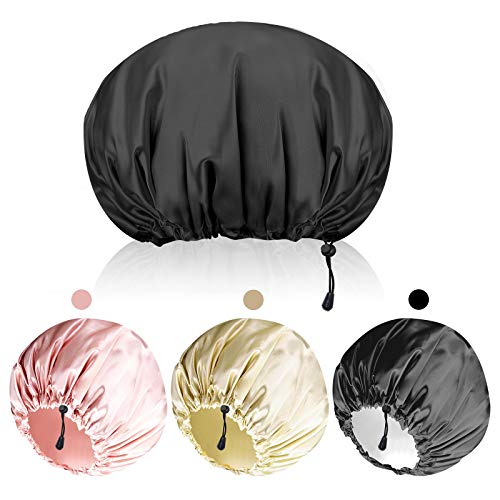Shower Cap For Women Men 3PCS Shower Caps For Women Waterproof Extra Large Sh...