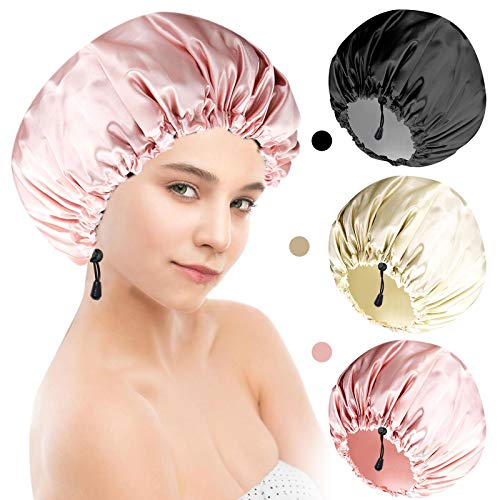 Shower Cap For Women Men 3PCS Shower Caps For Women Waterproof Extra Large Sh...
