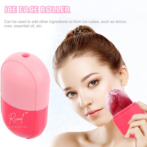 Rcool Ice Face Roller 2021& Gua Sha,Face Massager,Facial Beauty Ice Roller Sk...