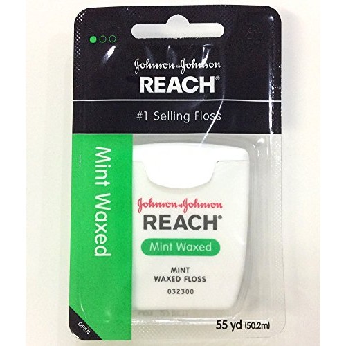 Johnson&Johnson Reach Mint Waxed Dental Floss 55 Yd (Pack of 2)