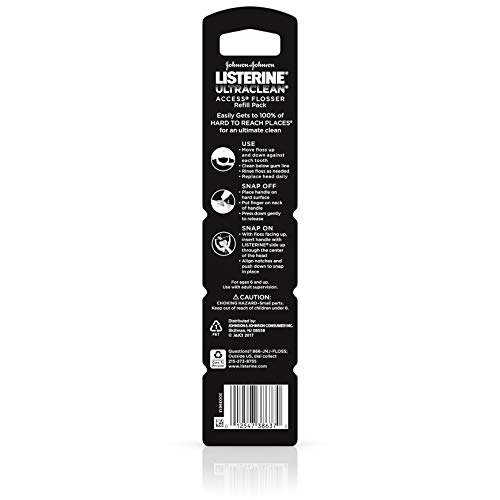 Listerine Ultraclean Access Disposable Snap-On Dental Flosser Refill Heads Fo...
