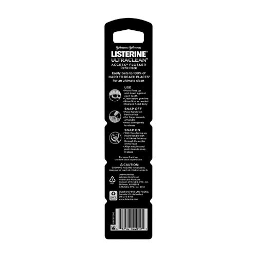 Listerine Ultraclean Access Disposable Snap-On Flosser Refill Heads For Prope...