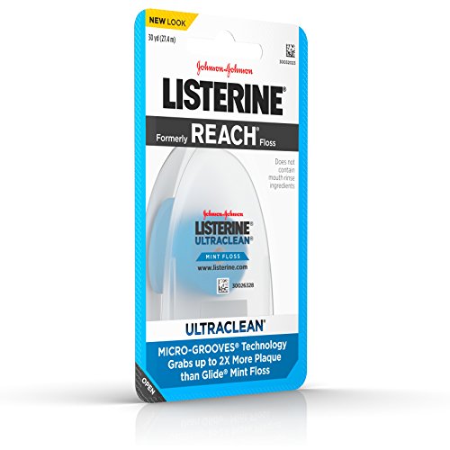 Listerine Ultraclean Waxed Dental Floss, Shred-Resistant, & Textured Floss fo...