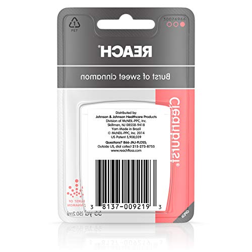 Reach Cleanburst Waxed Dental Floss, Oral Care, Cinnamon Flavored, 55 Yards (...