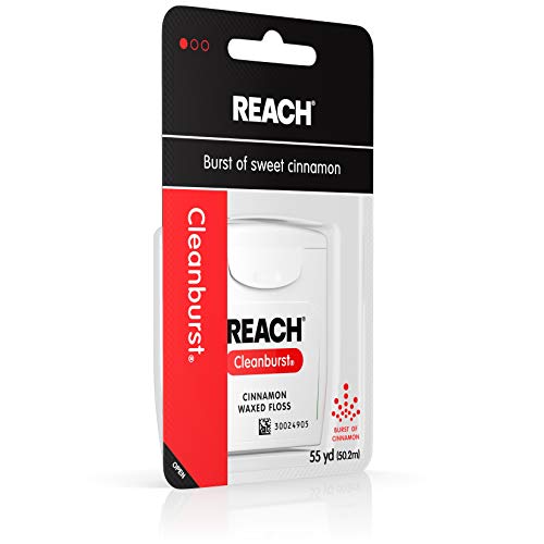 Reach Cleanburst Waxed Dental Floss, Oral Care, Cinnamon Flavored, 55 Yards (...
