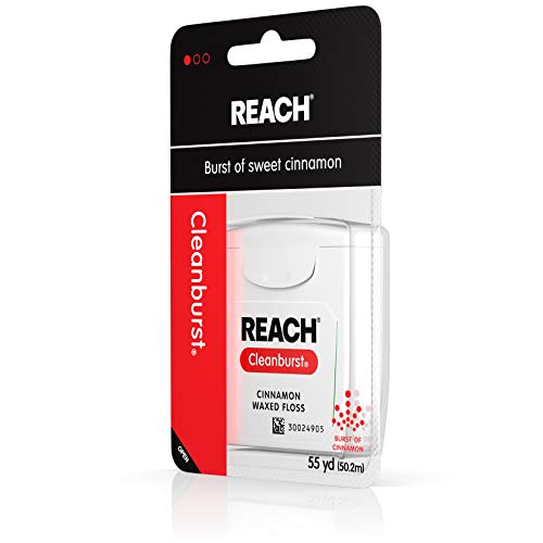 Reach Cleanburst Waxed Dental Floss, Oral Care, Cinnamon Flavored, 55 Yards (...