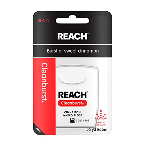 Reach Cleanburst Waxed Dental Floss, Oral Care, Cinnamon Flavored, 55 Yards (...