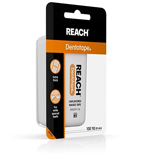 Reach Dentotape Waxed Dental Floss with Extra Wide Cleaning Surface for Large...