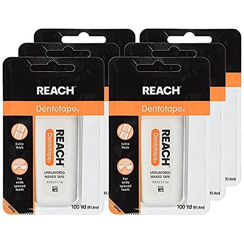 Reach Dentotape Waxed Dental Floss with Extra Wide Cleaning Surface for Large...