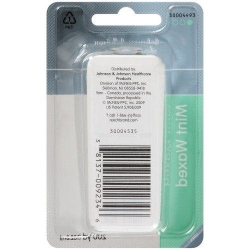 REACH Mint Waxed Floss 200 Yards 7200 Inch (Pack of 4)