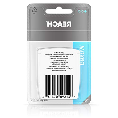Reach Unflavored Waxed Dental Floss for Oral Care & Removal of Plaque & Food ...