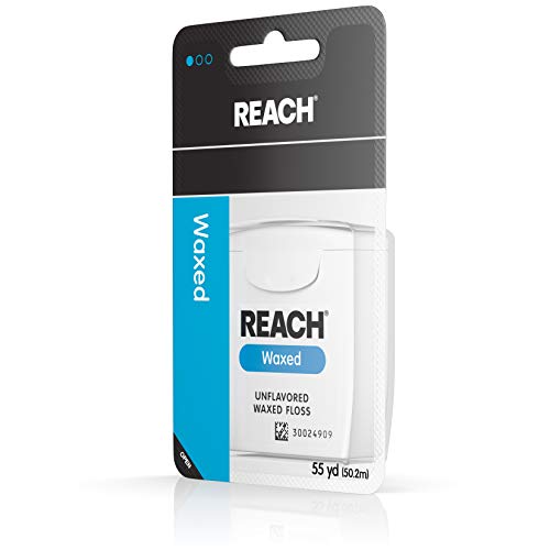 Reach Unflavored Waxed Dental Floss for Oral Care & Removal of Plaque & Food ...