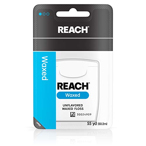 Reach Unflavored Waxed Dental Floss for Oral Care & Removal of Plaque & Food ...