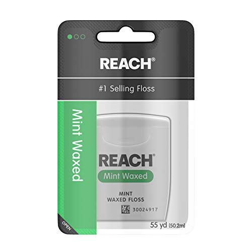 Reach Waxed Dental Floss for Plaque and Food Removal, Refreshing Mint Flavor,...