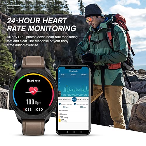 Smartwatch, 1.3 Inch Touchscreen Fitness Wristwatch, Fitness Tracker with Hea...