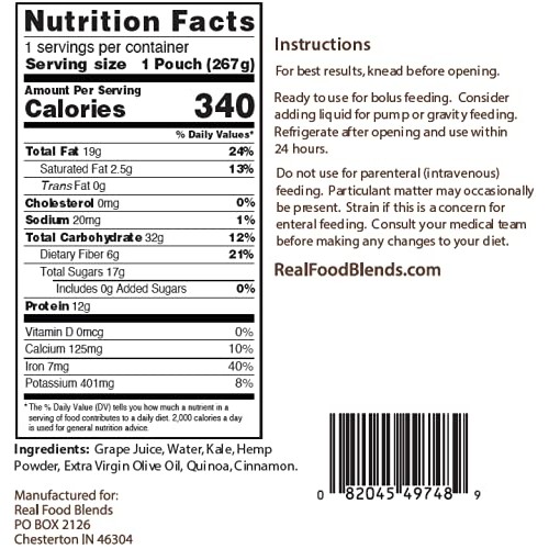 Real Food Blends Variety Case Pureed Blended Meal for Feeding Tubes, 9.4 oz P...