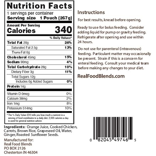 Real Food Blends Variety Case Pureed Blended Meal for Feeding Tubes, 9.4 oz P...