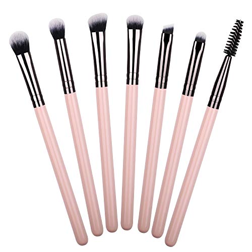 7pcs Eye Makeup Brushes Essential Pink Eyeshadow Makeup Brush Set for Eyes Bl...