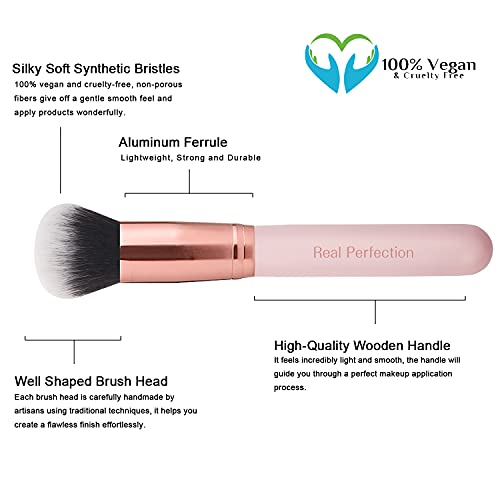 Real Perfection Makeup Brushes 16pcs Makeup Brushes Set with 1 Eyebrow Razor ...