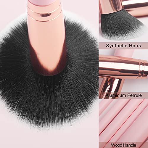 Real Perfection Makeup Brushes 16pcs Makeup Brushes Set with 1 Eyebrow Razor ...