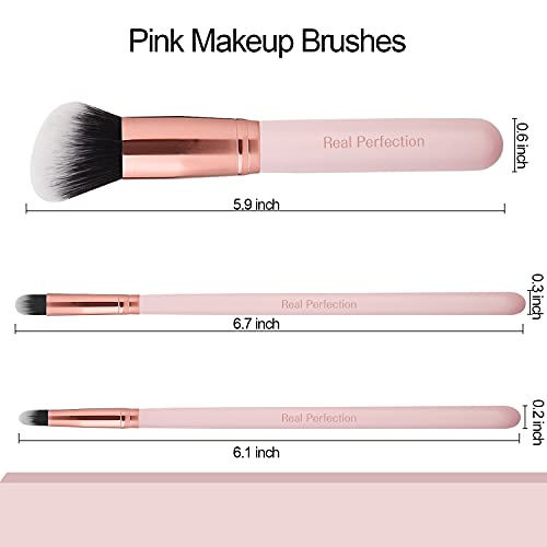 Real Perfection Makeup Brushes 16pcs Makeup Brushes Set with 1 Silicone Face ...