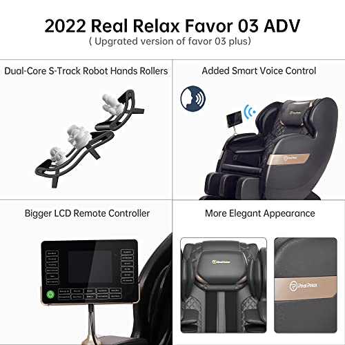 Real Relax 2022 Massage Chair of Dual-core S Track Recliner with Smart Voice ...