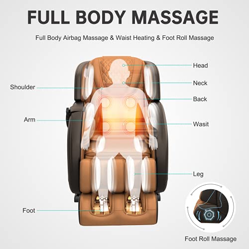 Real Relax Massage Chair, Full Body Zero Gravity Shiatsu SL-Track Massage Rec...