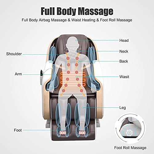 Real Relax Massage Chair, Zero Gravity SL Track Massage Chair, Full Body Shia...