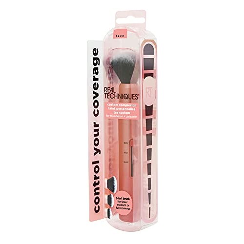 Real Techniques Custom Complexion Foundation 3-in-1 Brush, Custom Slide For F...