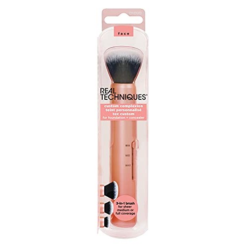 Real Techniques Custom Complexion Foundation 3-in-1 Brush, Custom Slide For F...